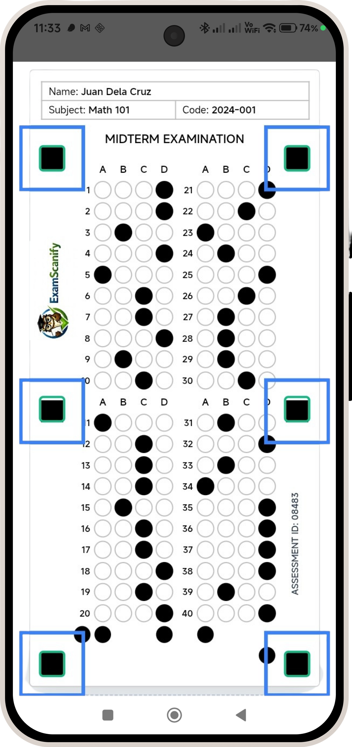 ExamScanify App Interface